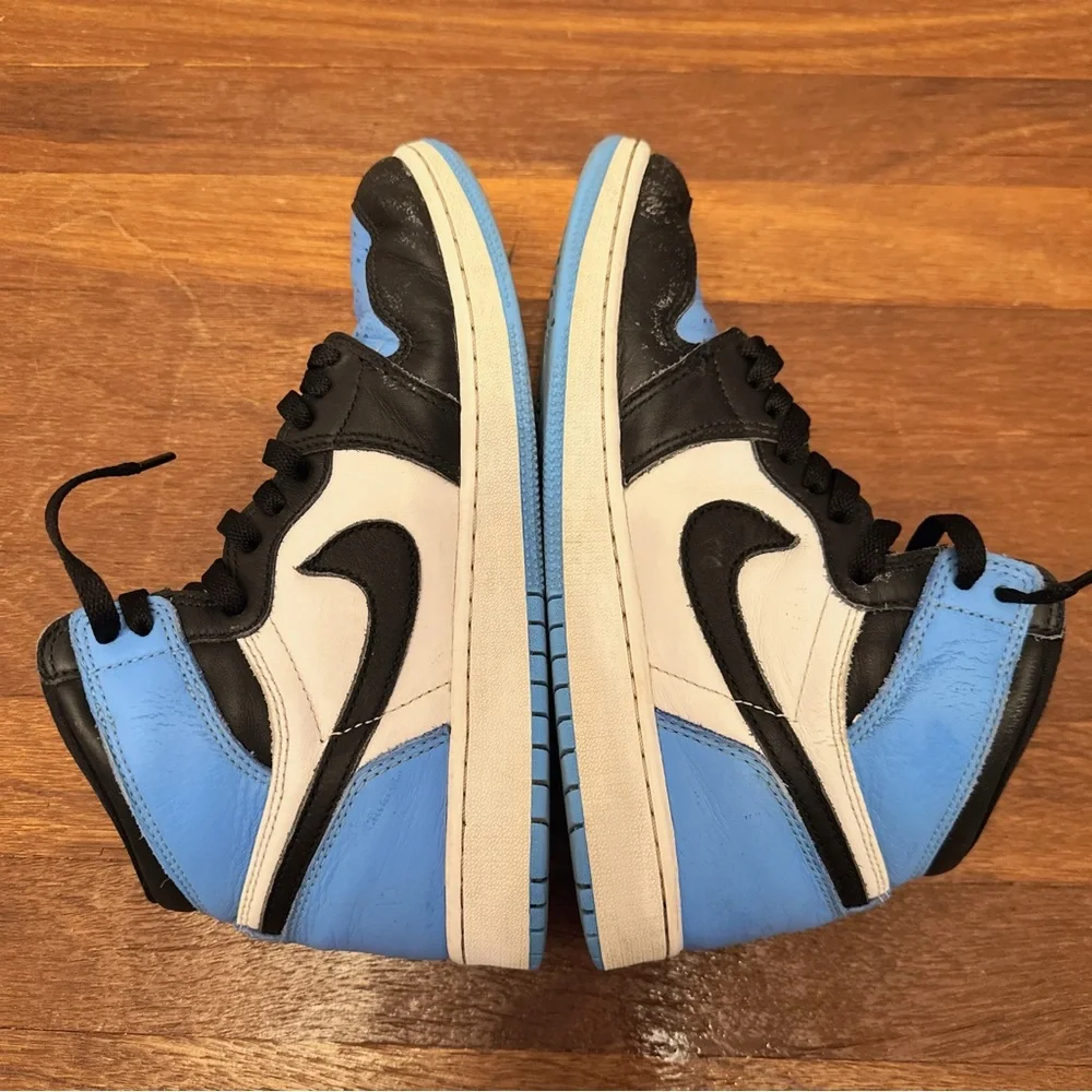 Nike Air Jordan 1 High FD1437-400 University Blue Black White Youth 7Y UNC Toe